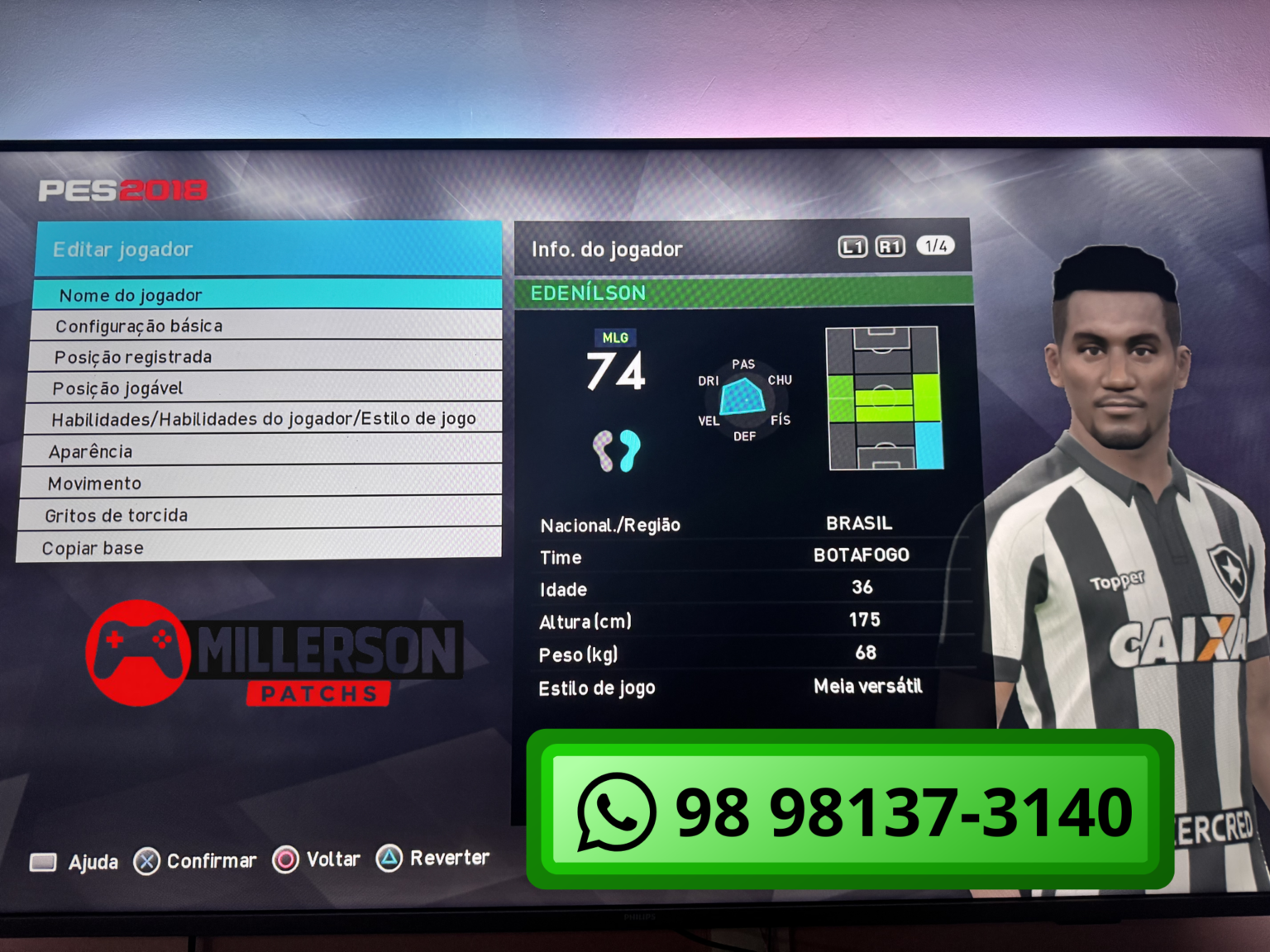 PATCH PES 2018 PS3 ATUALIZADO HULK NO FLUMINENSE – Millerson Patchs