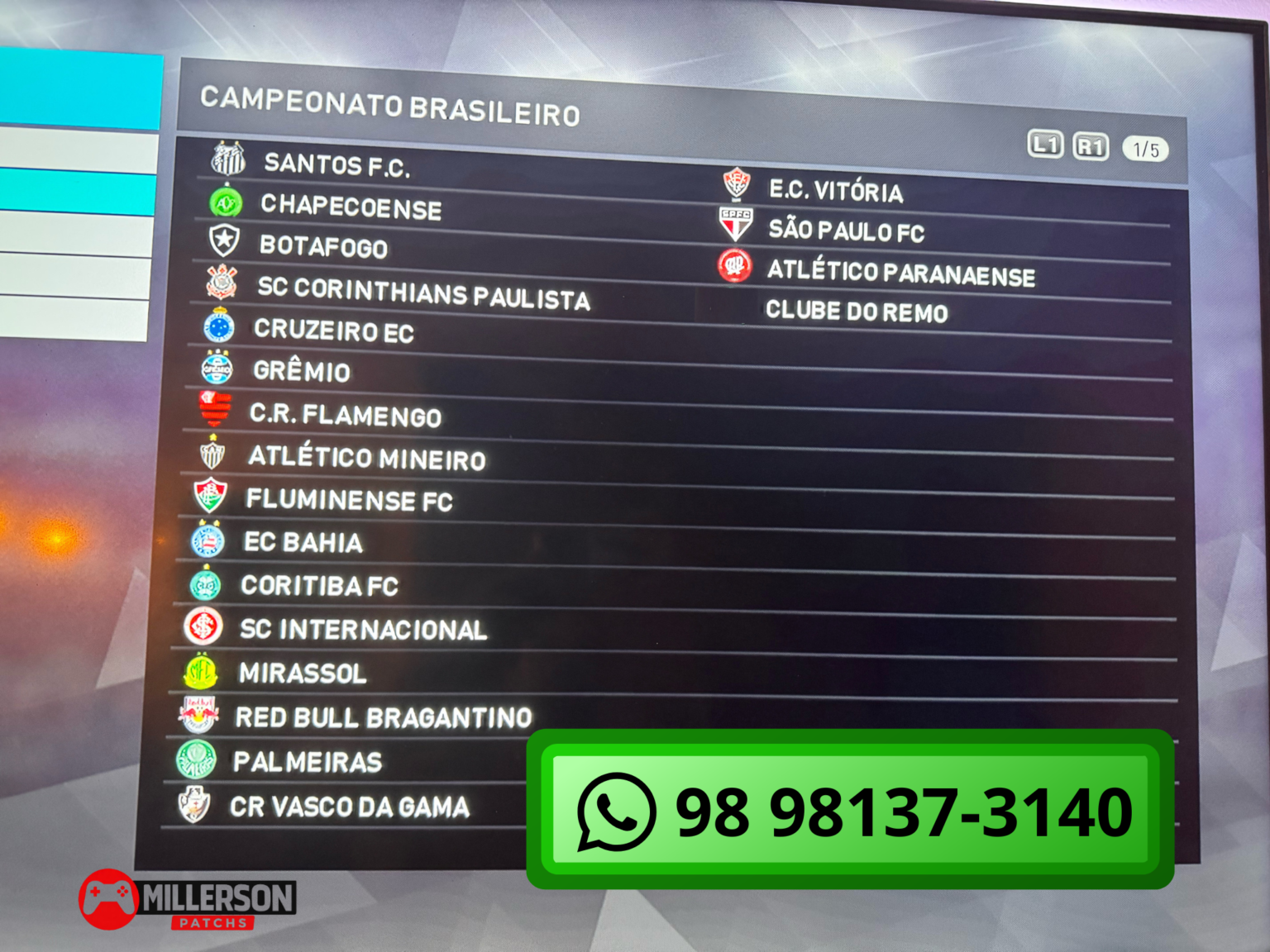 PATCH PES 2018 PS3 ATUALIZADO HULK NO FLUMINENSE – Millerson Patchs