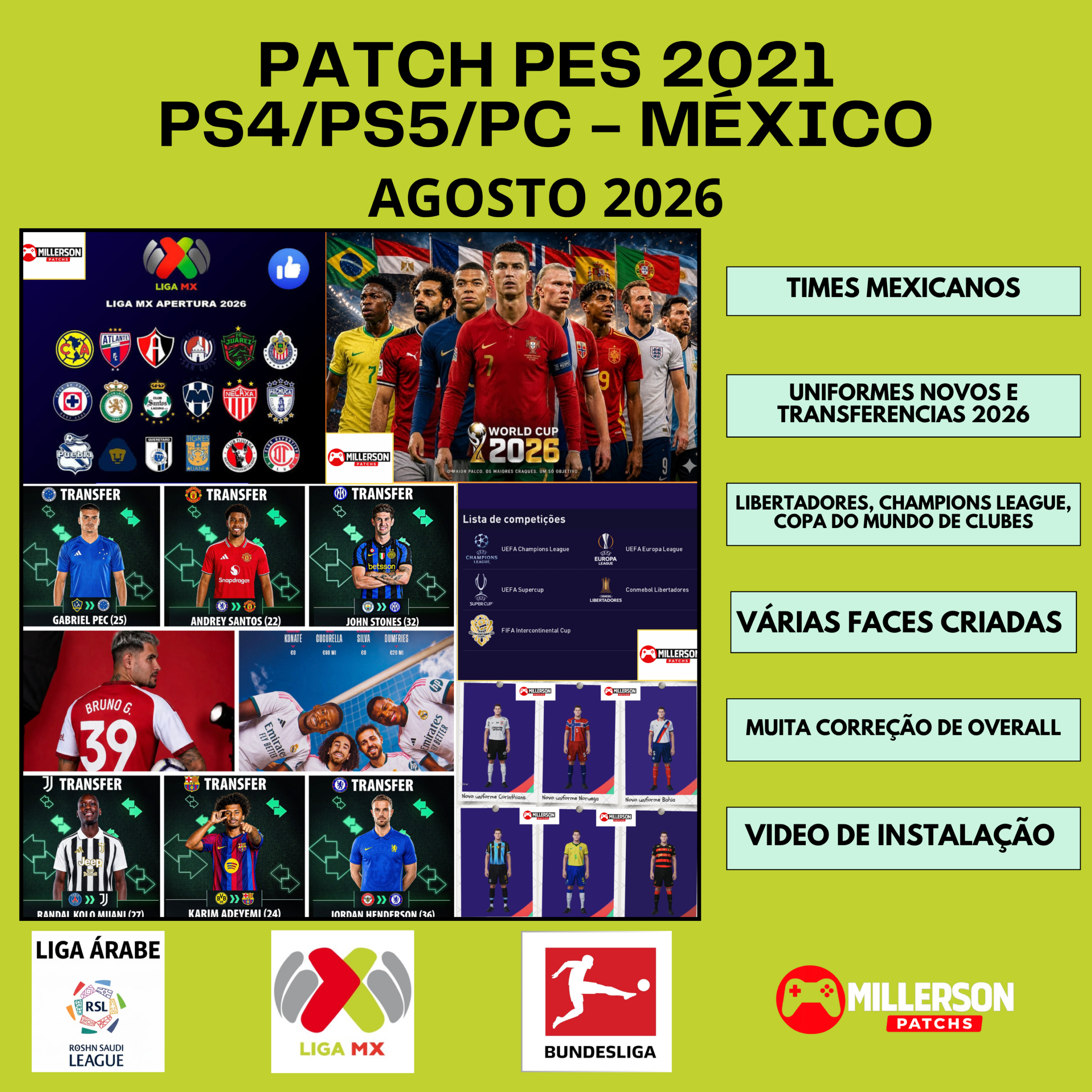 PATCH PES 2021 PS4/PS5/PC – Liga Mexicana | Versão PES 2026