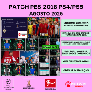 PATCH PES 2018 PS4/PS5 – Versão PES 2026 Atualizado