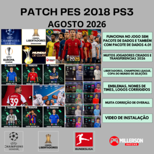 PATCH PES 2018 PS3 ATUALIZADO BERNARDO SILVA NO REAL MADRID