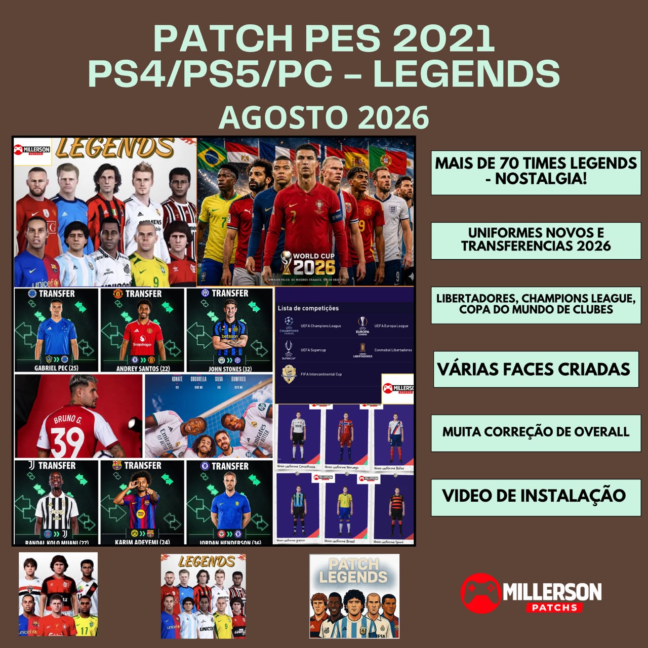 PES 2021 PS4/PS5/PC - PATCH TIMES LENDAS