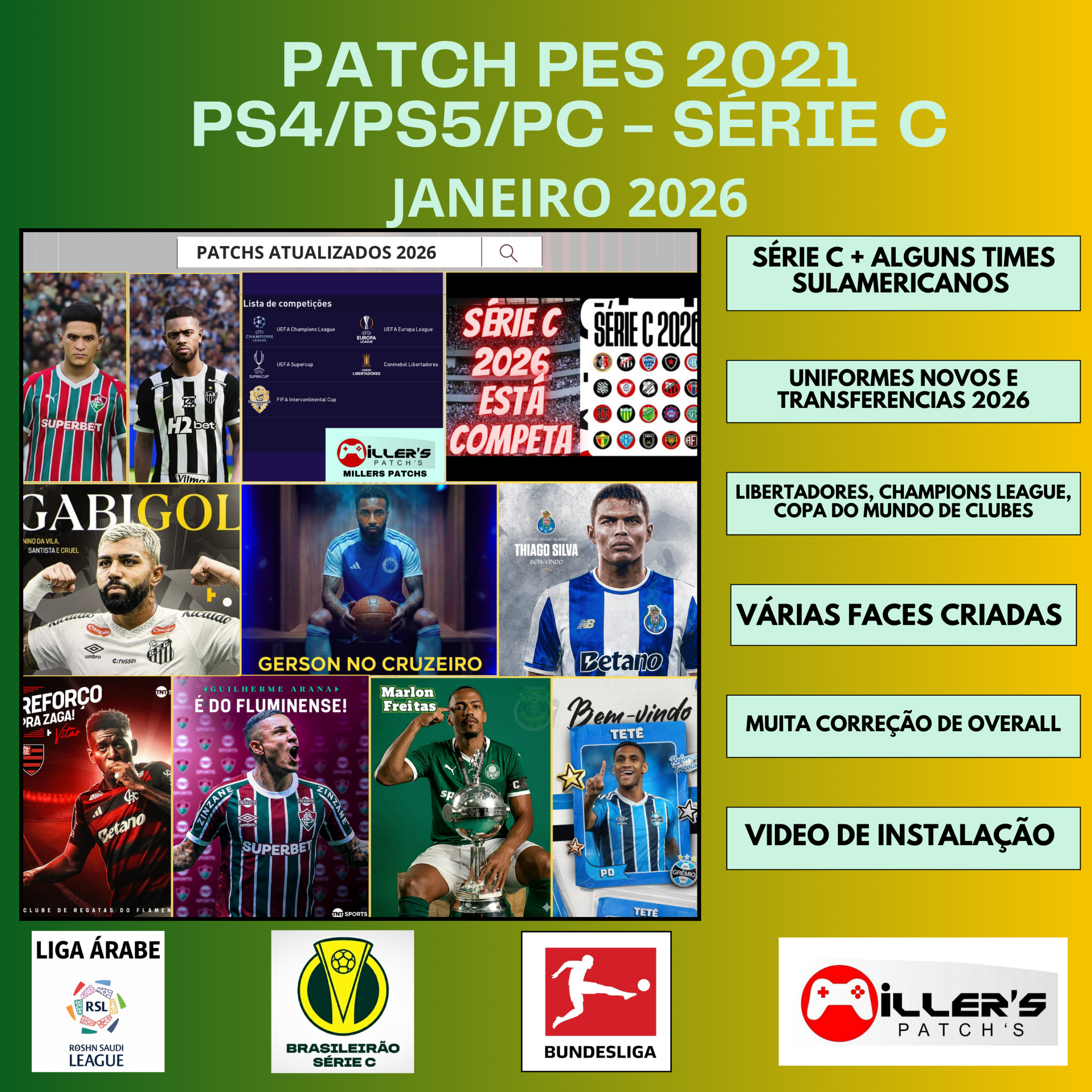 PES 2021 PS4/PS5/PC - PATCH BRASILEIRÃO SERIE C 2026