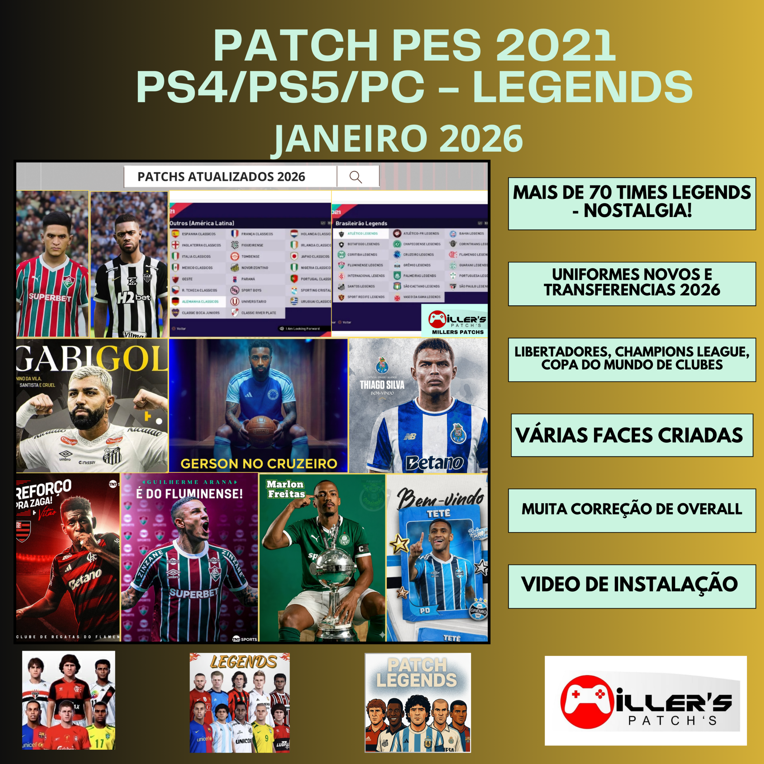 PES 2021 PS4/PS5/PC - PATCH TIMES LENDAS