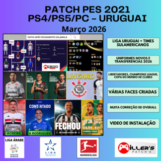 PES 2021 PS4/PS5/PC PATCH LIBERTADORES COM LINGARD NO CORINTHIANS