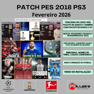 PATCH PES 2018 PS3 ATUALIZADO PAQUETA NO FLAMENGO