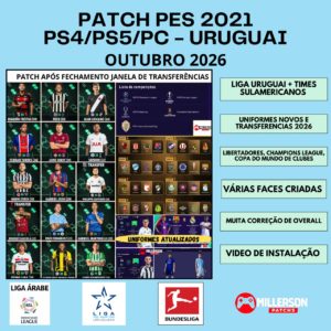 PATCH PES 2021 PS4/PS5/PC LIBERTADORES ATUALIZADO 2026