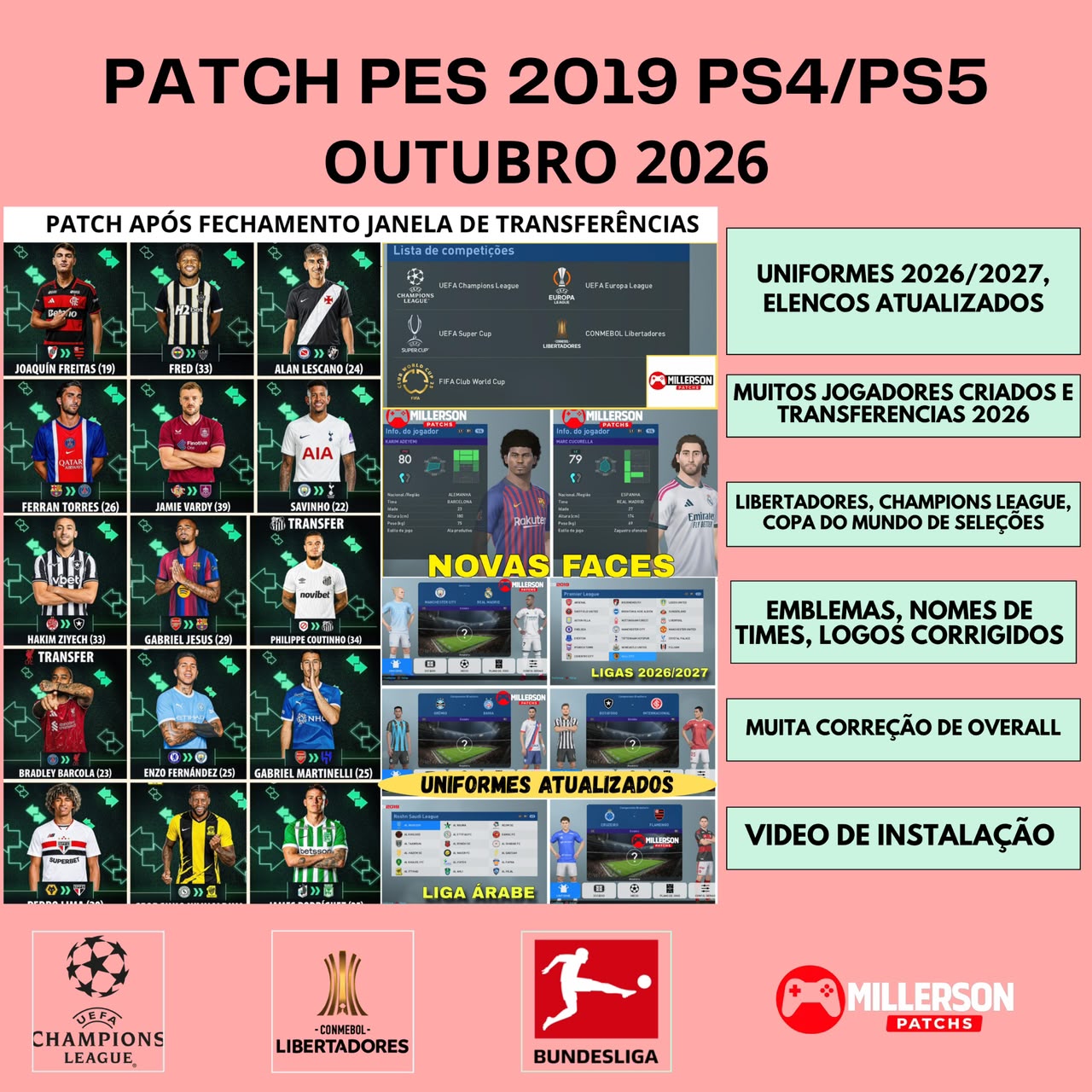 PATCH PES 2019 PS4/PS5 – Atualizado e Completo 2026