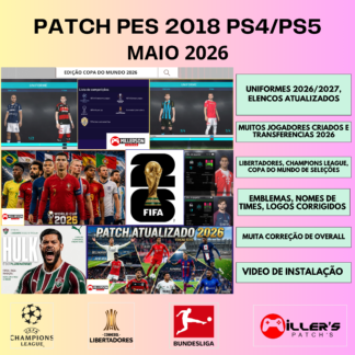 PATCH PES 2018 PS4/PS5 – Versão PES 2026 Atualizado