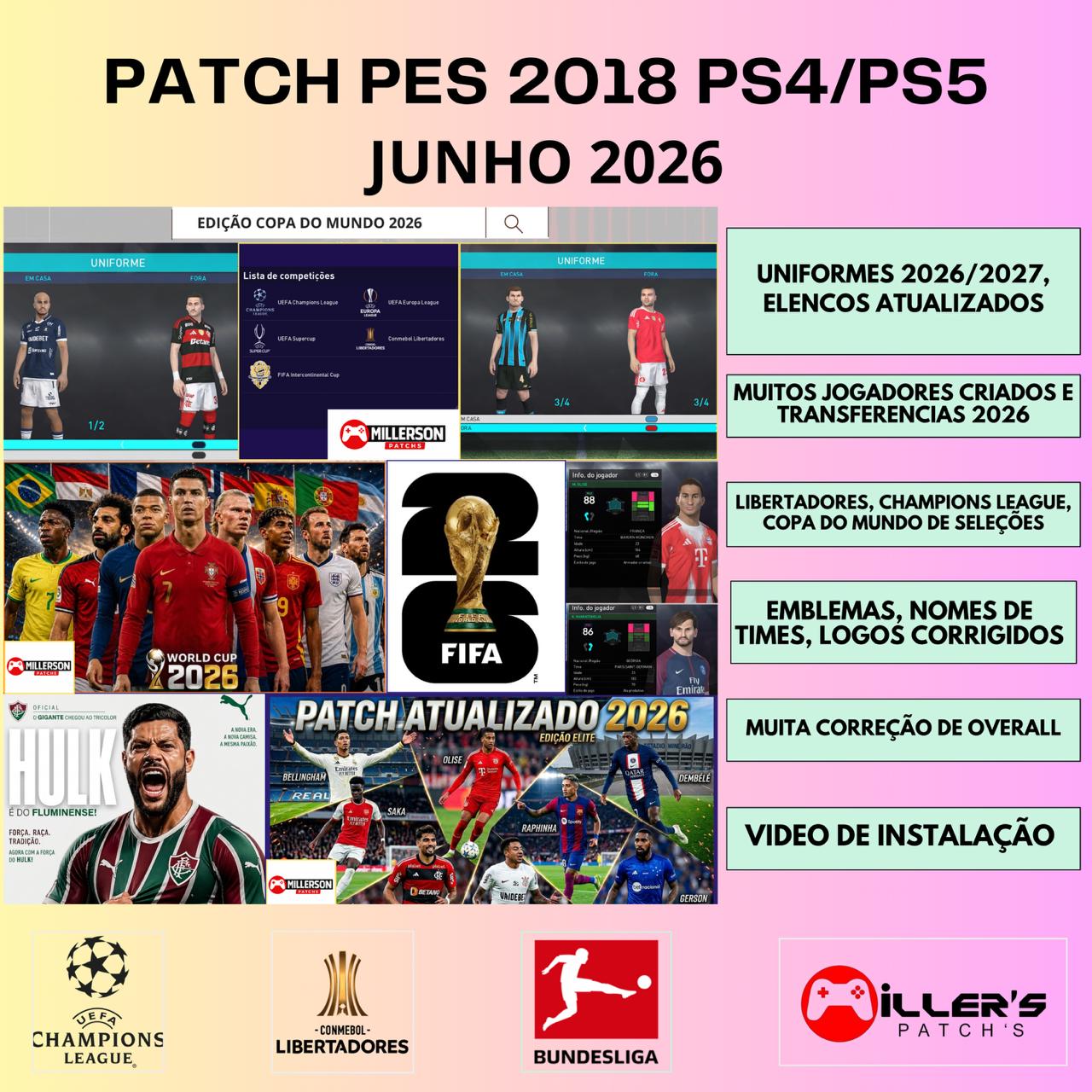 PATCH PES 2018 PS4/PS5 – Versão PES 2026 Atualizado