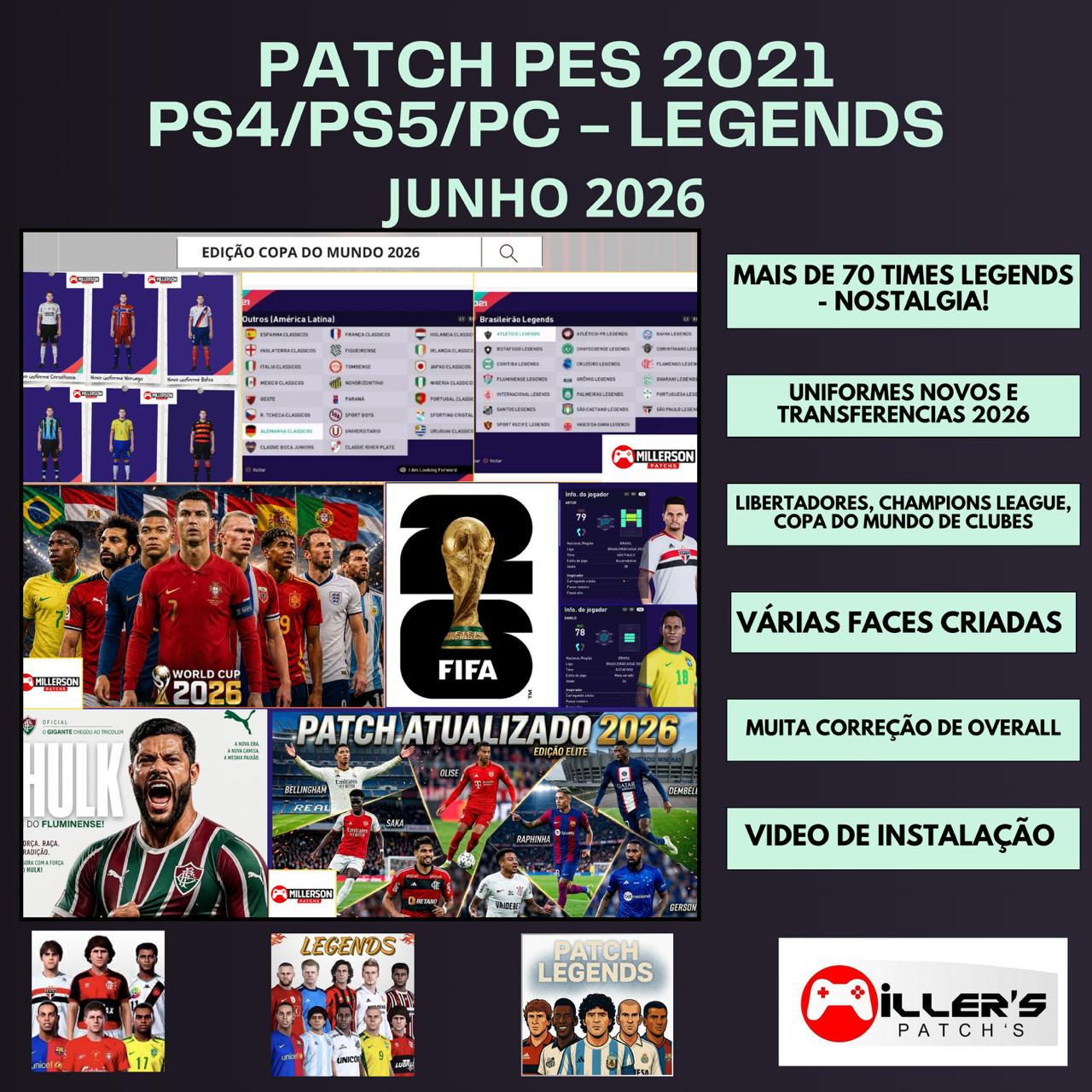 PES 2021 PS4/PS5/PC – PATCH TIMES LENDAS