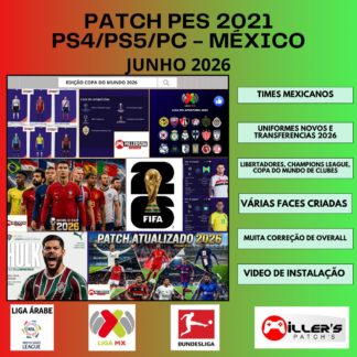 PATCH PES 2021 PS4/PS5/PC – Liga Mexicana | Versão PES 2026