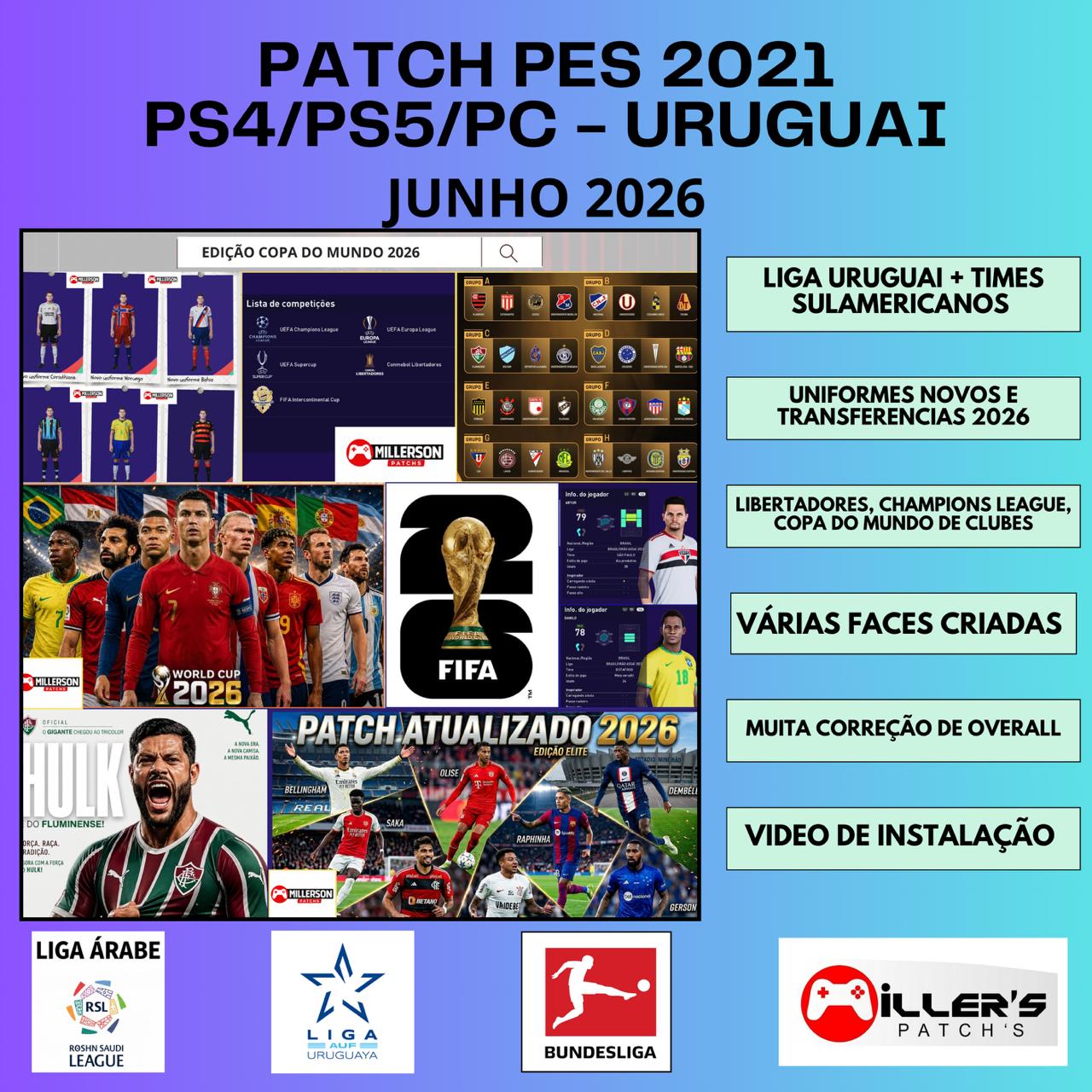 PATCH PES 2021 PS4/PS5/PC LIBERTADORES COM HULK NO FLUMINENSE