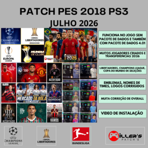 PATCH PES 2018 PS3 ATUALIZADO HULK NO FLUMINENSE