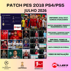 PATCH PES 2018 PS4/PS5 – Versão PES 2026 Atualizado