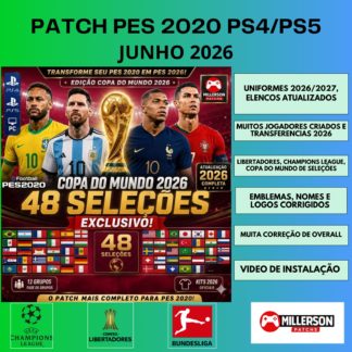 PATCH PES 2020: ESPECIAL COPA DO MUNDO 2026 COM 48 SELEÇÕES - PS4/PS5