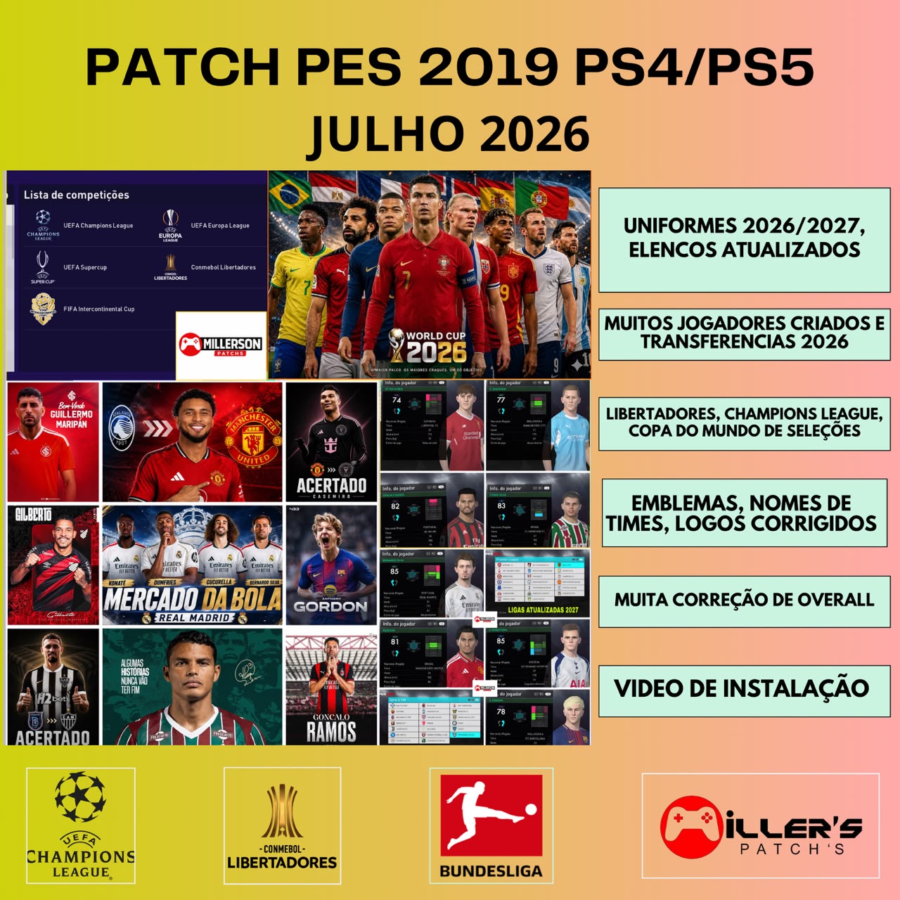 PATCH PES 2019 PS4/PS5 – Versão 2026